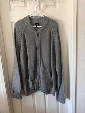 Bench Gray Cable-Detail Button-Front Cardigan